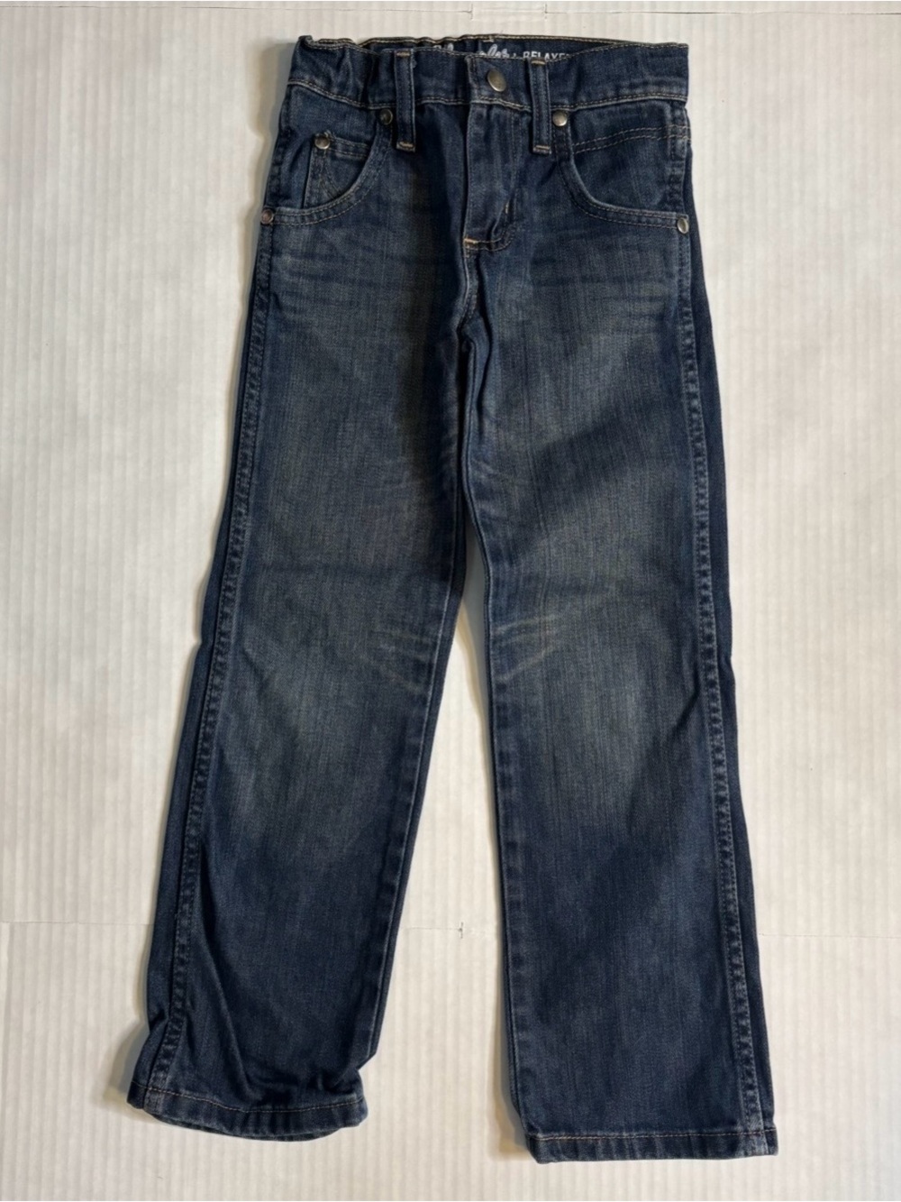 Wrangler Retro Relaxed Boot boys size 6 slim in Dark Wash blue western farm